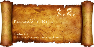 Kulcsár Rita névjegykártya