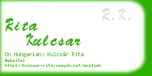 rita kulcsar business card